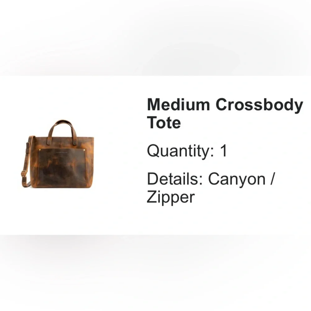 Portland Leather Co Medium Crossbody Tote - Canyon: Retired Color! - Picture 12 of 12